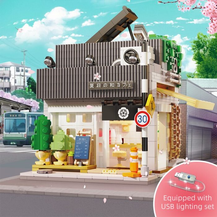 1116Pcs Cada LED City Japanese Style Summer Restaurant Coffee House Building Blocks Friends Light Shop Bricks 1 - LEPIN LEPIN Store