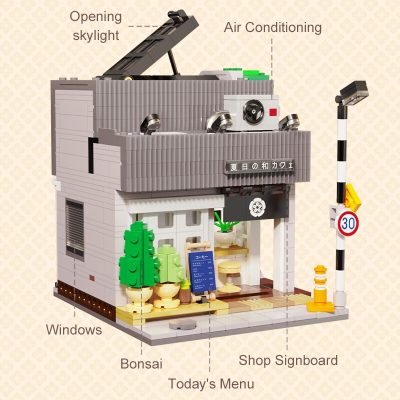 1116Pcs Cada LED City Japanese Style Summer Restaurant Coffee House Building Blocks Friends Light Shop Bricks 3 - LEPIN LEPIN Store