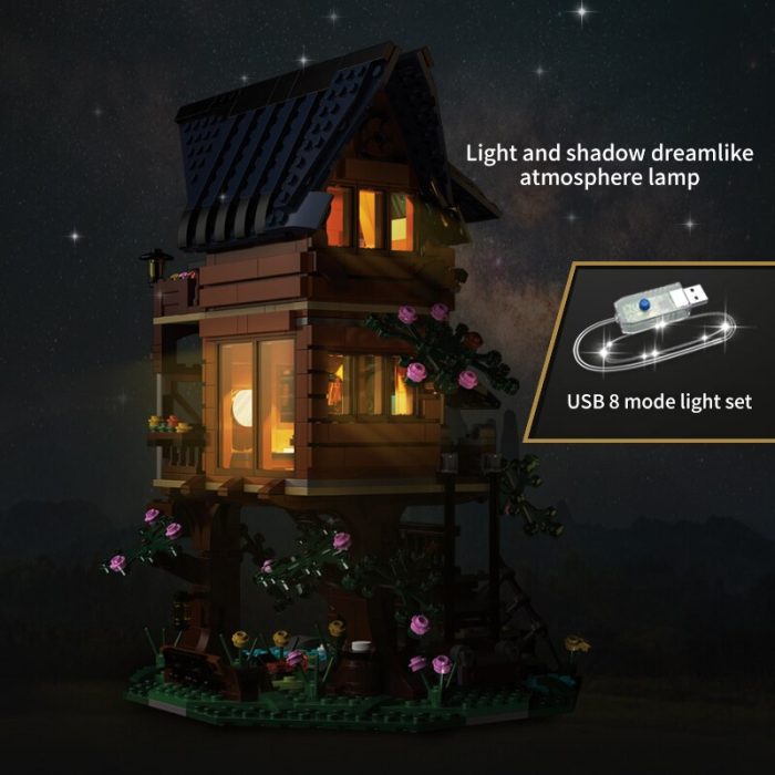 1155 Pcs Cada City Four Seasons Tree House Architecture Building Blocks LED Light Friends Home Decoration 1 - LEPIN LEPIN Store