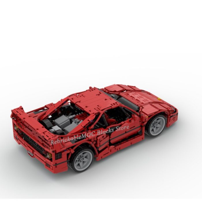 2596PCS 1 10 red F40 classic supercar static version super racing technology car DIY ChildrenToy Christmas 1 - LEPIN LEPIN Store