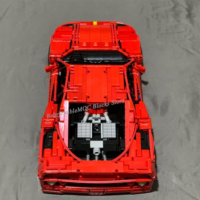 2596PCS 1 10 red F40 classic supercar static version super racing technology car DIY ChildrenToy Christmas 2 - LEPIN LEPIN Store