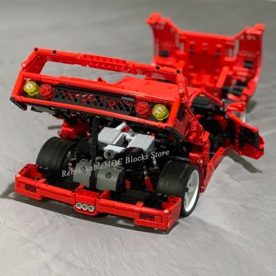 2596PCS 1 10 red F40 classic supercar static version super racing technology car DIY ChildrenToy Christmas 3 - LEPIN LEPIN Store