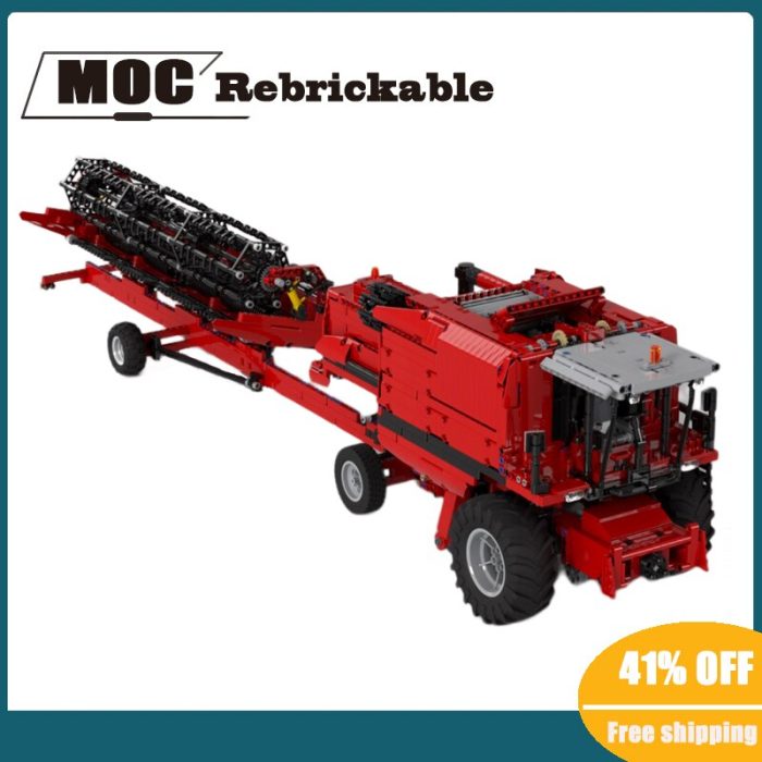 3465PCS MOC technology Red Combine Harvester with Leveling System Remote Control Model DIY ChildrenToy Christmas building - LEPIN LEPIN Store