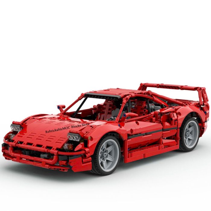 4409PCS MOC 1 8 red F40 City Retro classic supercar static version technologyracing DIY ChildrenToy ChristmasbuildingBlocks 1 - LEPIN LEPIN Store