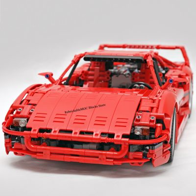 4409PCS MOC 1 8 red F40 City Retro classic supercar static version technologyracing DIY ChildrenToy ChristmasbuildingBlocks 2 - LEPIN LEPIN Store