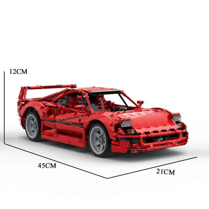 4409PCS MOC 1 8 red F40 City Retro classic supercar static version technologyracing DIY ChildrenToy ChristmasbuildingBlocks 5 - LEPIN LEPIN Store