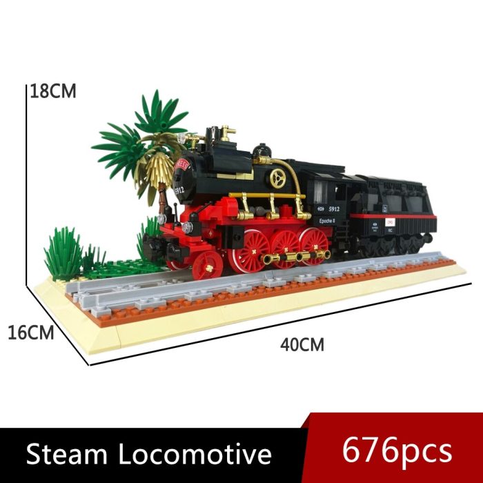 59008 Jiestar Moc Steam Locomotive Track Railway Express Ideas Train Brick Model Building Blocks Kids Toys 5 - LEPIN LEPIN Store