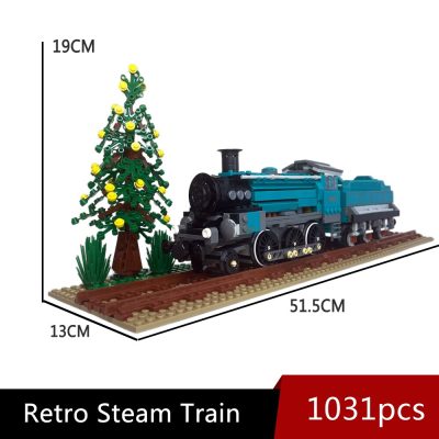 59020 Jiestar Ideas Trains Moc Retro Steam Train Green Locomotive Express Brick Technical Model Building Blocks 5 - LEPIN LEPIN Store