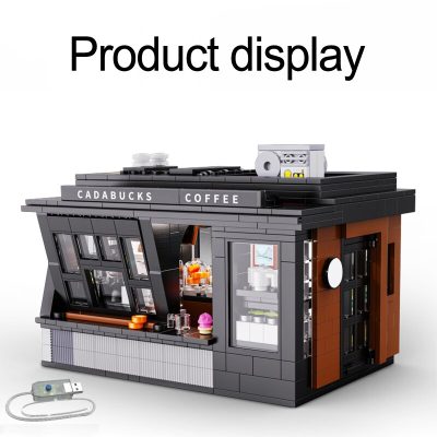 768 Pcs Cada City Street View LED Lights Coffee Store Architecture Building Blocks Friends Cafe Shop 5 - LEPIN LEPIN Store