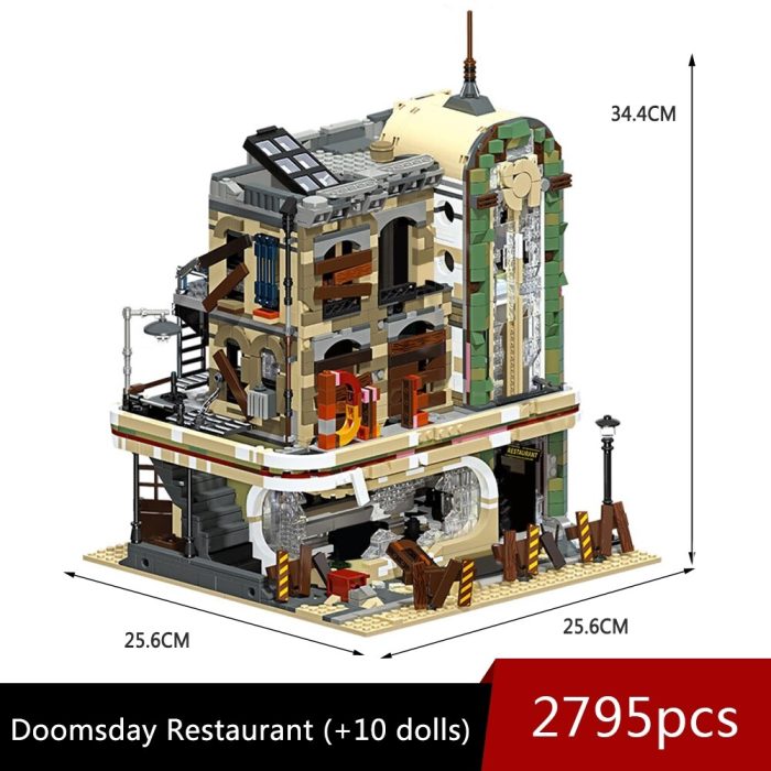 89101 JIESTAR Creative Expert Moc Street View Ruin Doomsday Restaurant Bricks Modular House Model Building Blocks 5 - LEPIN LEPIN Store