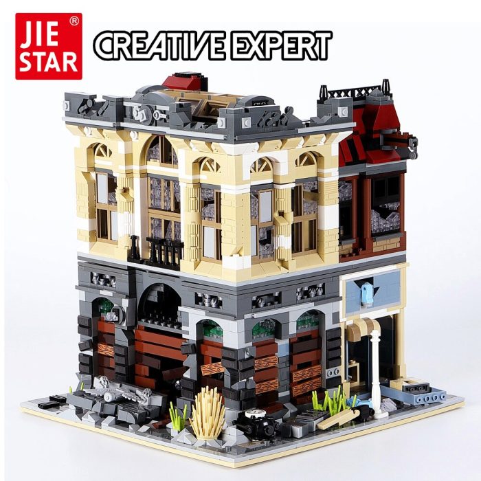 89102 Jiestar Creative Expert Moc Street View Ruin Doomsday Bank 2836Pcs Brick Modular House Model Building - LEPIN LEPIN Store