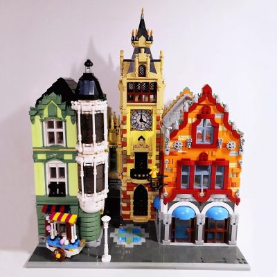 89103 JIESTAR Creative Expert Moc Street View Clock Tower Square Bricks Modular House Model Building Blocks 2 - LEPIN LEPIN Store