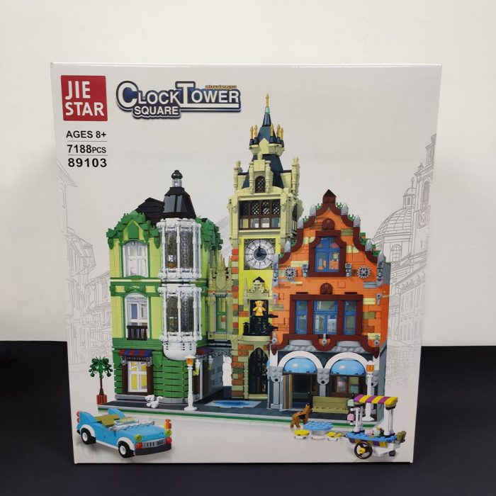 89103 JIESTAR Creative Expert Moc Street View Clock Tower Square Bricks Modular House Model Building Blocks 4 - LEPIN LEPIN Store