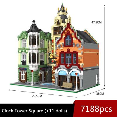 89103 JIESTAR Creative Expert Moc Street View Clock Tower Square Bricks Modular House Model Building Blocks 5 - LEPIN LEPIN Store