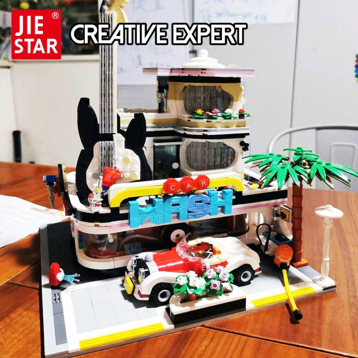 89105 jiestar Moc Creative Expert Car Wash Shop Concert Hall Street View Bricks Modular House Model - LEPIN LEPIN Store