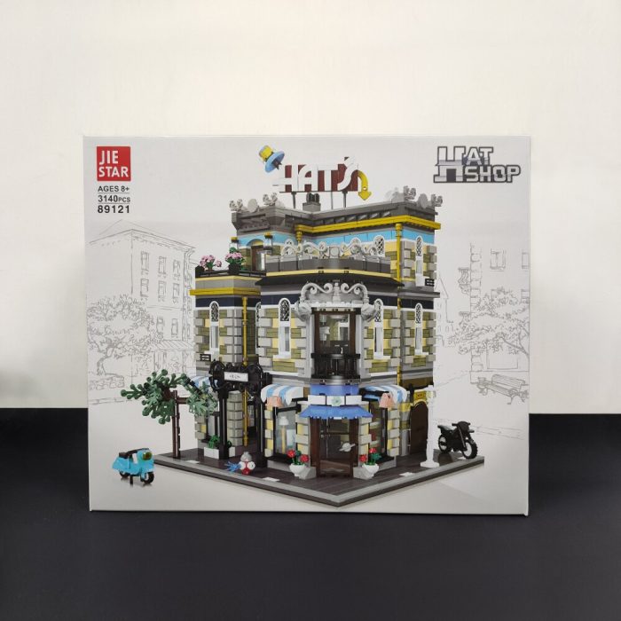 89121 Jiestar Creative Expert Ideas City Streetview Moc Hat Shop Bricks Modular House Building Blocks Model 1 - LEPIN LEPIN Store