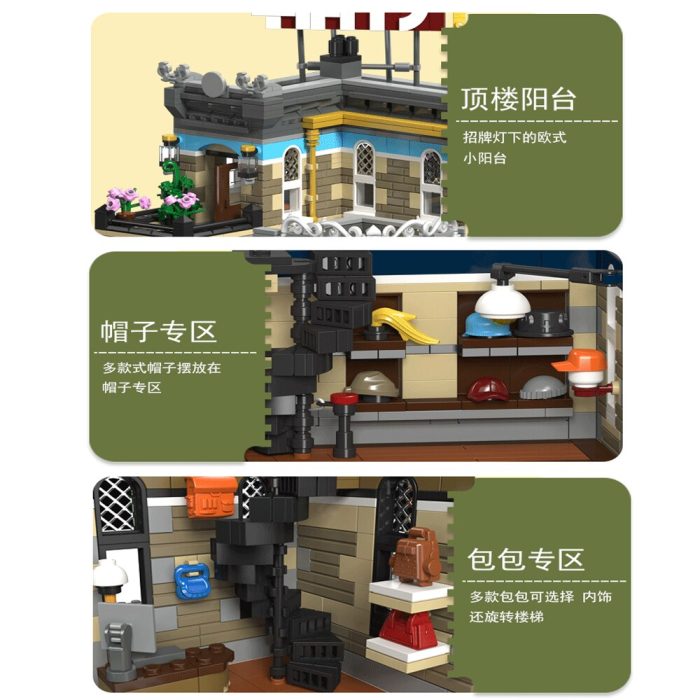 89121 Jiestar Creative Expert Ideas City Streetview Moc Hat Shop Bricks Modular House Building Blocks Model 4 - LEPIN LEPIN Store