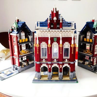 89123 JIESTAR Creative Expert Ideas City Street View Moc Red Brick University Brick Modular House Building 2 - LEPIN LEPIN Store