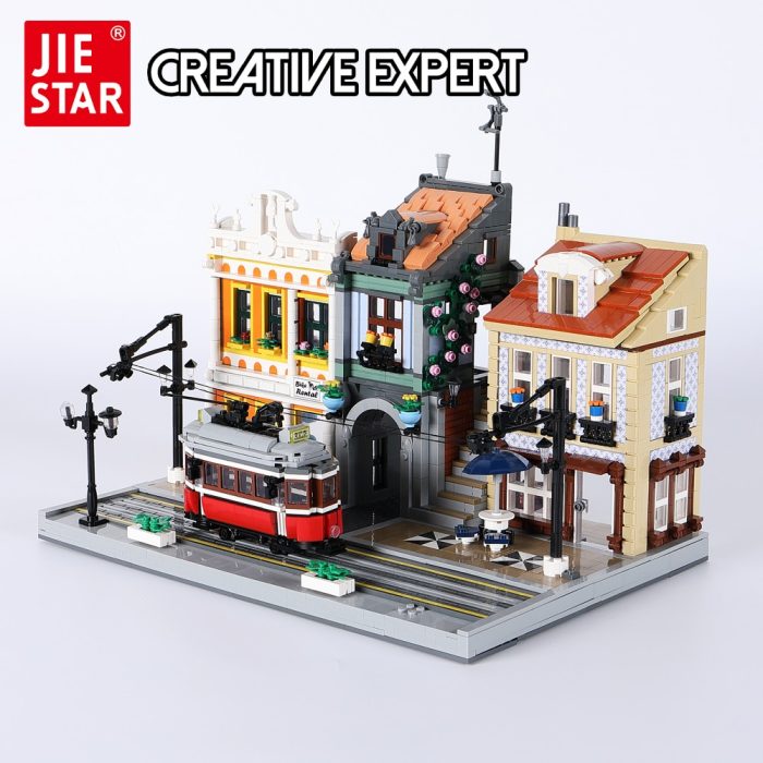 89132 JIESTAR Creative Expert City Moc Street View Orient Train Station Bricks Modular House Building Blocks - LEPIN LEPIN Store