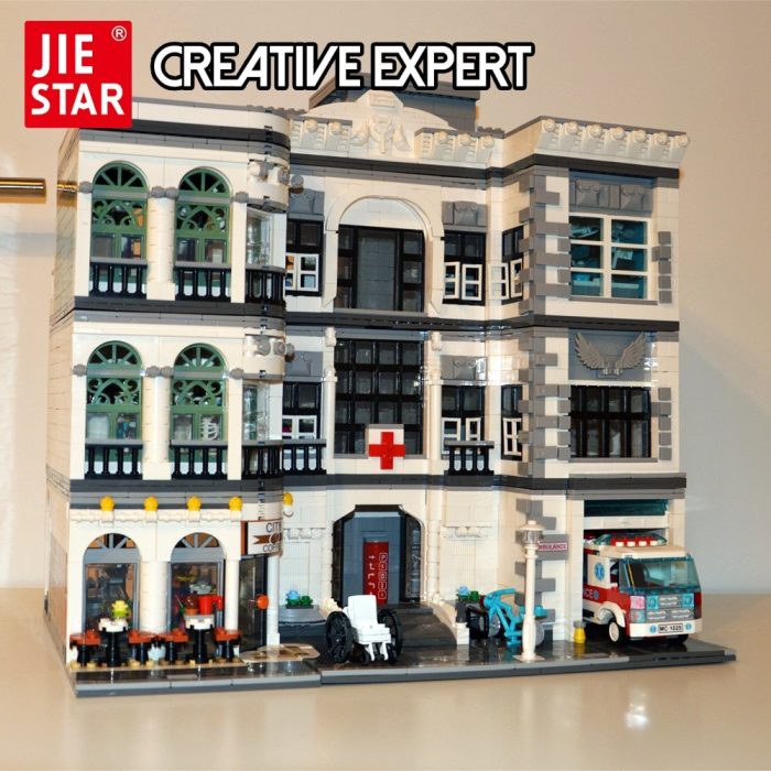 89135 JIESTAR Creative Expert Moc Hospital Brick Street ViewModular House Model Building Blocks Toys Detective Office - LEPIN LEPIN Store