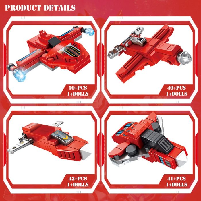 BZDA 8 in 1 Fighter Children s Toys Building Blocks Deformable Fighter Spaceship Model Brick Moc 3 - LEPIN LEPIN Store