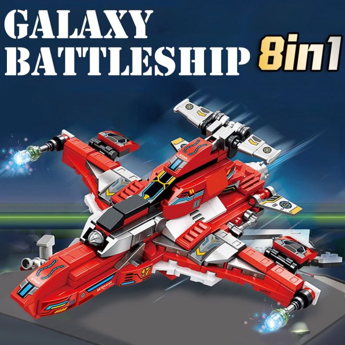 BZDA 8 in 1 Fighter Children s Toys Building Blocks Deformable Fighter Spaceship Model Brick Moc 5 - LEPIN LEPIN Store