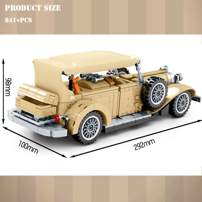 BZDA Antique Cars Buliding Blocks Retro Classic Cars City Model Bricks Speed Champion Supercar Race Kds 1 - LEPIN LEPIN Store