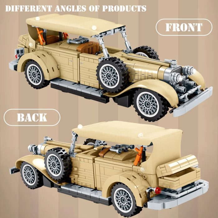 BZDA Antique Cars Buliding Blocks Retro Classic Cars City Model Bricks Speed Champion Supercar Race Kds 4 - LEPIN LEPIN Store