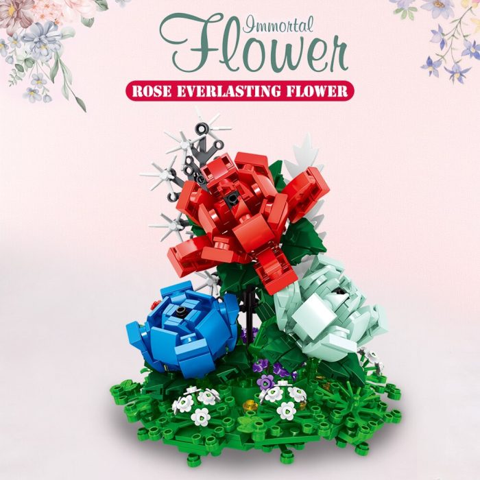 BZDA City Creativity Immortal Flower Building Block Friends Rose Ornament Home Decoration DIY Bricks Toy For 1 - LEPIN LEPIN Store