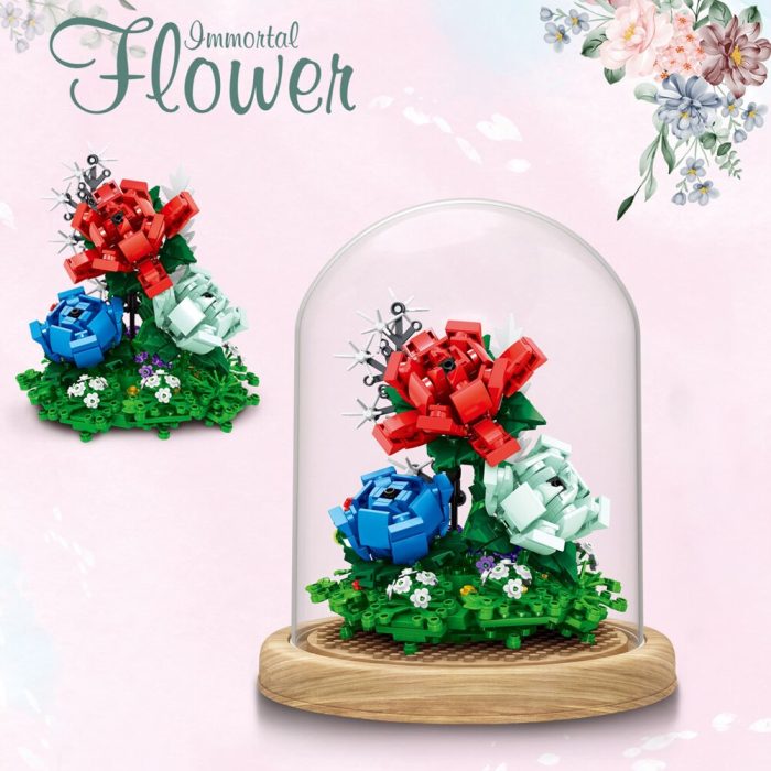 BZDA City Creativity Immortal Flower Building Block Friends Rose Ornament Home Decoration DIY Bricks Toy For 2 - LEPIN LEPIN Store