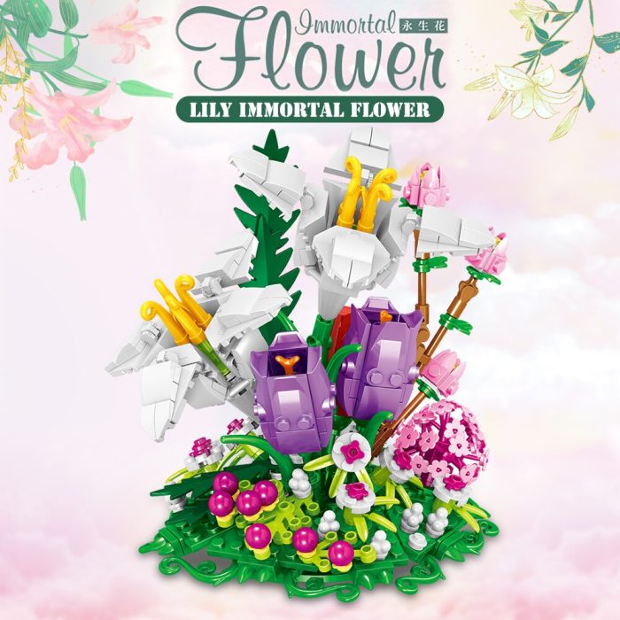 BZDA City Creativity Immortal Flower Building Block Friends Rose Ornament Home Decoration DIY Bricks Toy For 3 - LEPIN LEPIN Store