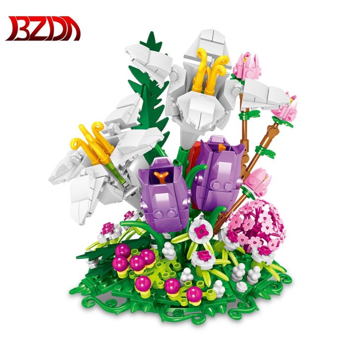 BZDA City Creativity Immortal Flower Building Block Friends Rose Ornament Home Decoration DIY Bricks Toy For - LEPIN LEPIN Store