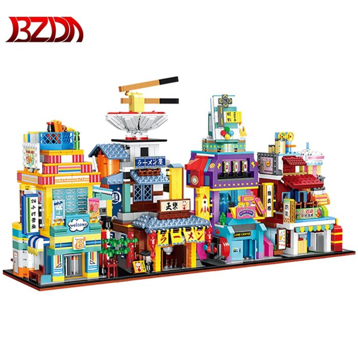 BZDA City Mini 4in1 Street View Building Blocks Convenience Store Milk Tea Shop Assembled Bricks Children - LEPIN LEPIN Store