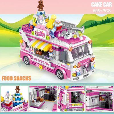 BZDA City Mini Snack Street View Ice Cream Truck Car Building Blocks Hamburg Dessert Vehicle Figurine 2 - LEPIN LEPIN Store