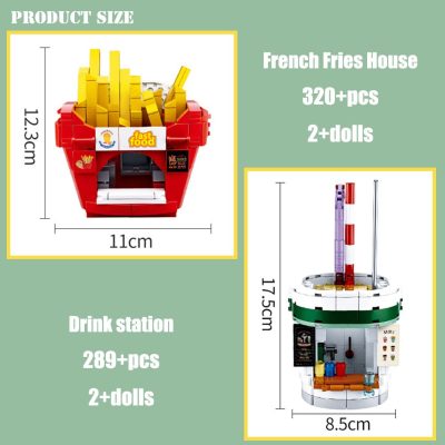 BZDA City Street View Food Court Building Block Burger House Bricks Hot Dog House Model Fries 2 - LEPIN LEPIN Store