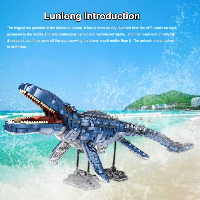 BZDA Jurassic Park Dinosaur Deep Sea Mosasaur Brontosaurus Tyrannosaurus Rex Model Building Blocks For Boys Toys 4 - LEPIN LEPIN Store