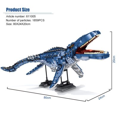 BZDA Jurassic Park Dinosaur Deep Sea Mosasaur Brontosaurus Tyrannosaurus Rex Model Building Blocks For Boys Toys 5 - LEPIN LEPIN Store