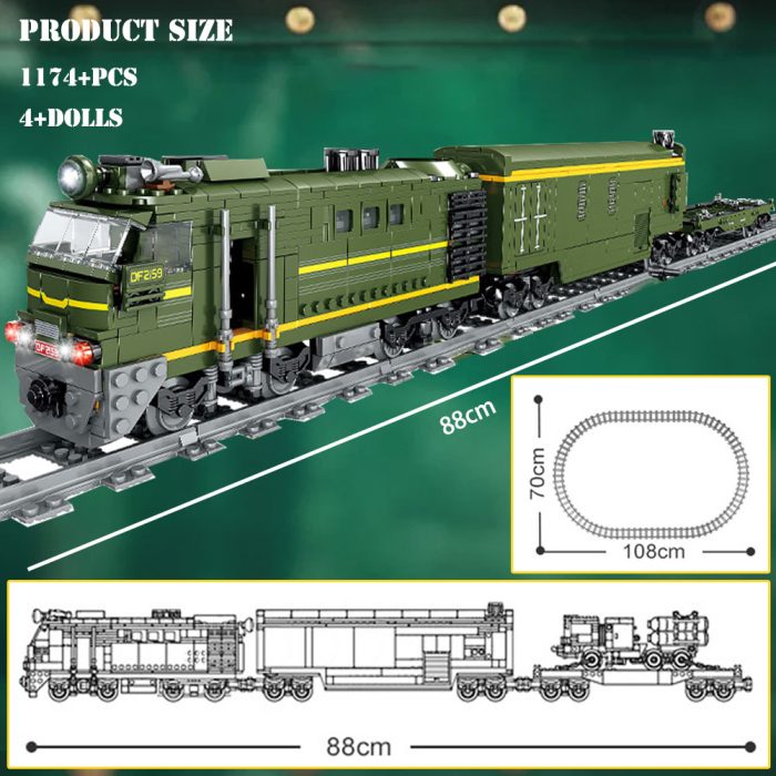 BZDA Military Electric Train Building Blocks High speed Rail Subway Model Bricks Track Railway Laying Machine 1 - LEPIN LEPIN Store