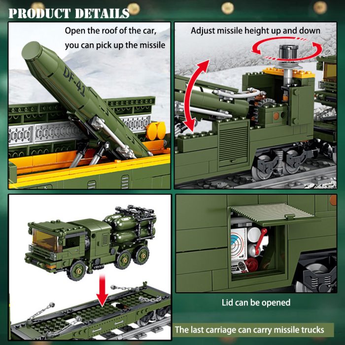 BZDA Military Electric Train Building Blocks High speed Rail Subway Model Bricks Track Railway Laying Machine 3 - LEPIN LEPIN Store