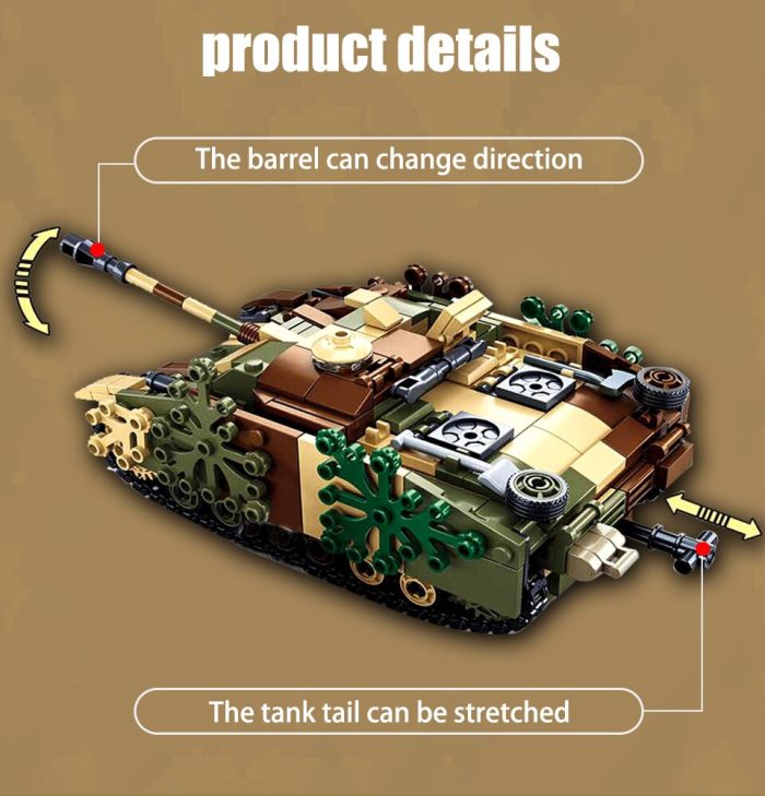 BZDA Military Tank Building Blocks Weapon War Set Chariot WW2 Soldiers Model Bricks Kids Toys Boys 3 - LEPIN LEPIN Store