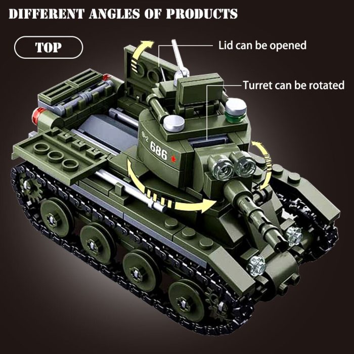 BZDA Military Tank model Building Blocks WW2 BT 7 Cavalry Tanks soldier Figures man weapon bricks 1 - LEPIN LEPIN Store