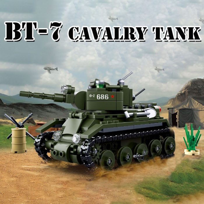 BZDA Military Tank model Building Blocks WW2 BT 7 Cavalry Tanks soldier Figures man weapon bricks 4 - LEPIN LEPIN Store