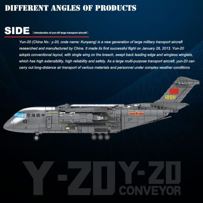 BZDA Military WW2 Large Transport Aircraft Fighter Building Blocks High tech Y 20 Plane Educational Bricks 2 - LEPIN LEPIN Store