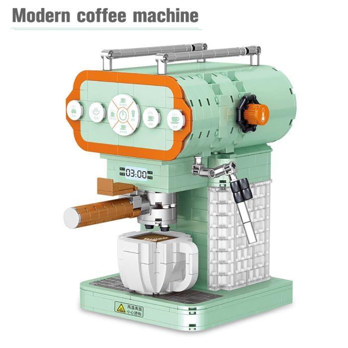 BZDA Mini Blocks Creative Coffee Machine Retro Modern Machine Assembly Model Building Blocks Toys For Children 5 - LEPIN LEPIN Store