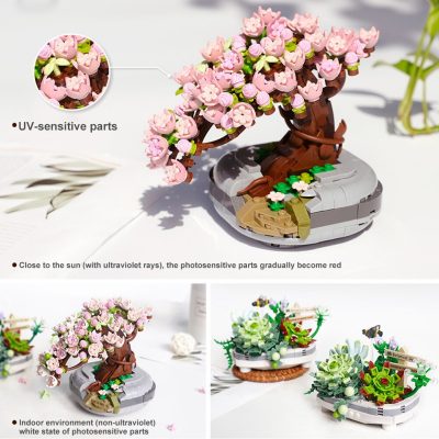 BZDA Mini Flower Bouquet Building Blocks City Cherry Tree Succulent Potted Decoration Bricks DIY Christmas Boys 5 - LEPIN LEPIN Store