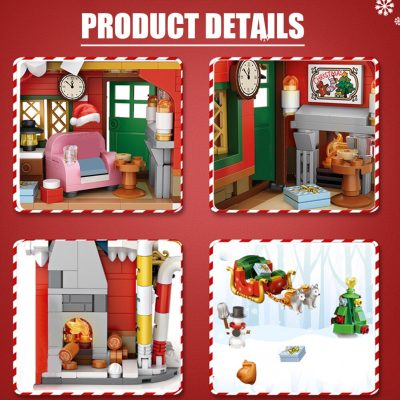 BZDA Mini Street Building Blocks Architecture Merry Christmas Snowman Deer Tree House Girl Friends City Bricks 5 - LEPIN LEPIN Store