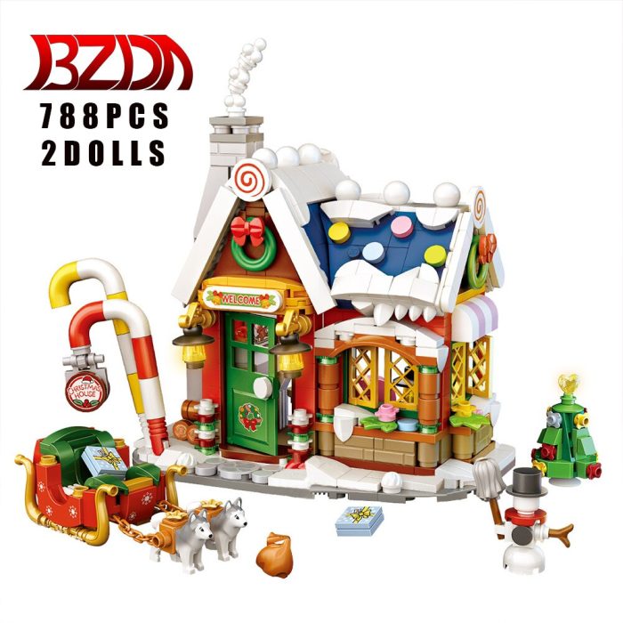 BZDA Mini Street Building Blocks Architecture Merry Christmas Snowman Deer Tree House Girl Friends City Bricks - LEPIN LEPIN Store