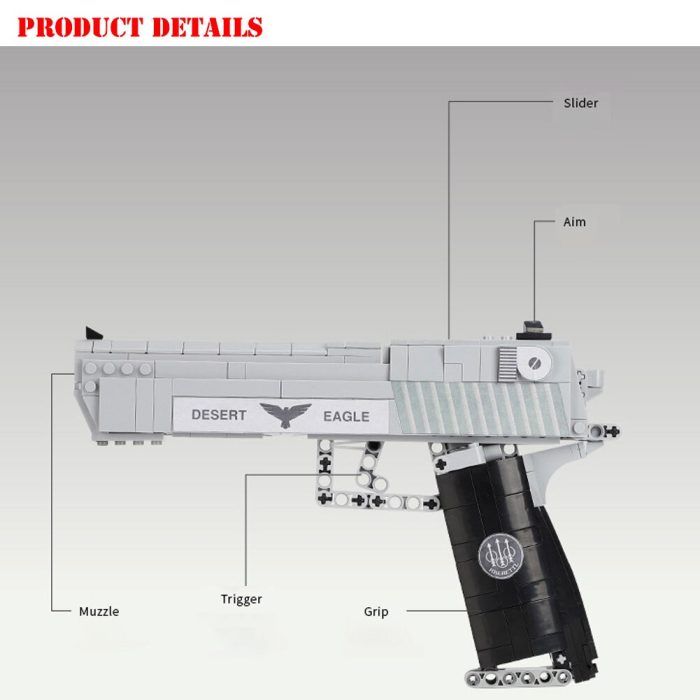 BZDA PUBG Military Gun Popit Building Blocks Motor Weapon Plaque Toys AWM 98K Desert Eagle pistol 4 - LEPIN LEPIN Store