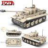 BZDA WW2 German Military Tiger Style Main Battle Tank Miniaturas Building Blocks MOC Panzer Tank Model - LEPIN LEPIN Store