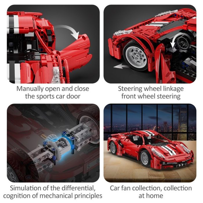 Cada 1126PCS CITY Compatible RC Car Building Blocks STEM Remote Control Toys Gift Red Supercar Bricks 5 - LEPIN LEPIN Store